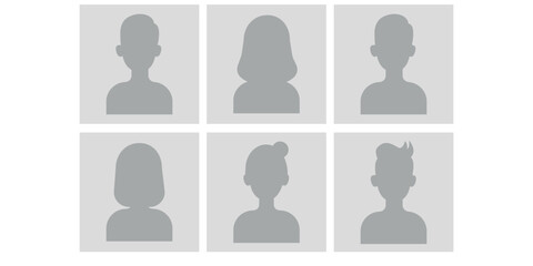 different monochrome avatar silhouette. anonymous profile icons. Default user profile for social media, website, app, support service. Vector illustration of person icon