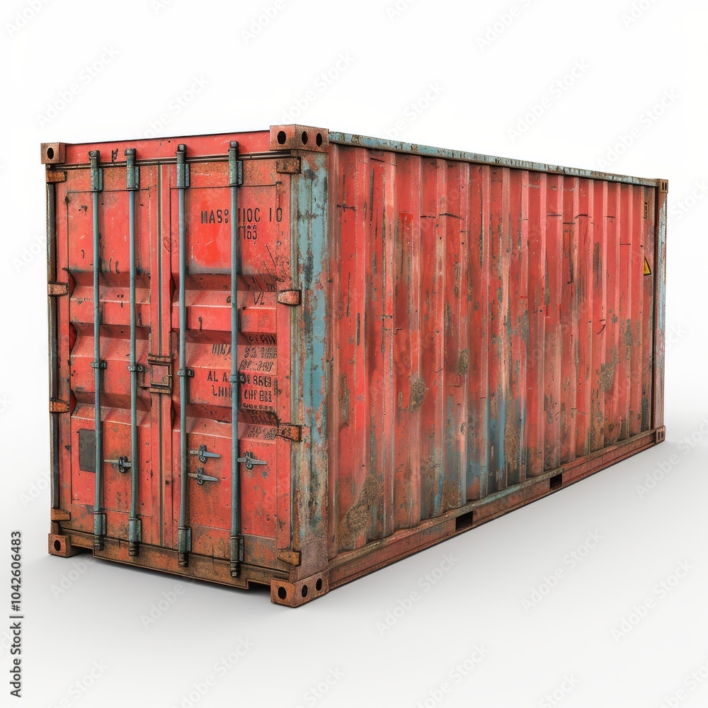Poster realistic 3d container model for visual projects
