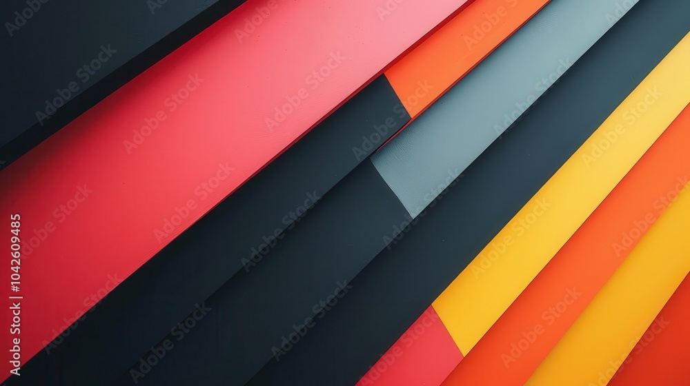 Poster sleek linear design with bold color elements
