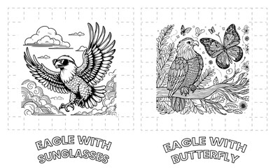 Naklejka premium Eagle's Flight: A Coloring Book of Strength & Beauty for Kids