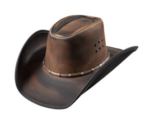 a classic cowboy hat with a wide brim and high crown. 