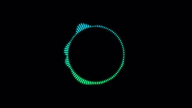 60 seconds Audio waveform spectrum animation with transparent background,4k animated  digital audio spectrum background video


