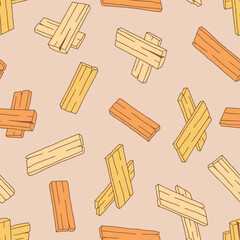 Bunch of Wood Vector Seamless Pattern illustration Design