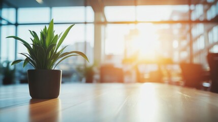 Modern Office with Natural Light and Textured Background