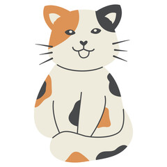 Cute Cat Illustration. International Cat Day. Vector Graphic Design.