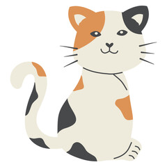 Cute Cat Illustration. International Cat Day. Vector Graphic Design.