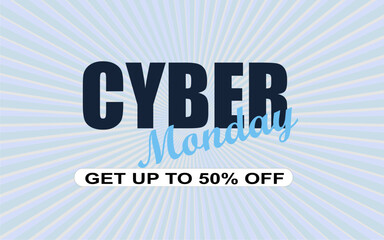 Cyber Monday sale typography vector illustration