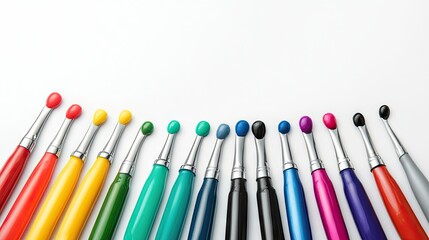 Vibrant Colorful Dental Instruments on White Background