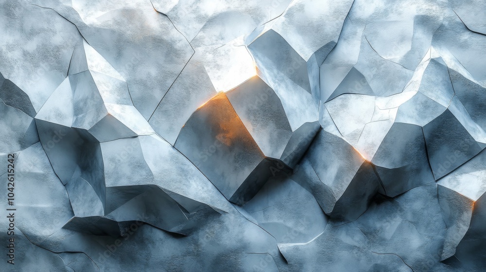 Aufkleber The close-up view captures jagged rock formations showcasing sharp angles and textures, illuminated by soft light, creating a dramatic visual effect in nature.