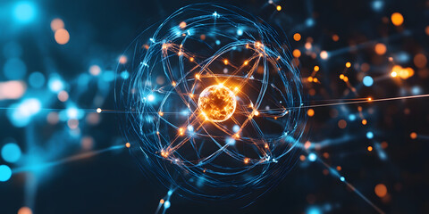 Obraz premium Interconnected Network of Lines and Dots