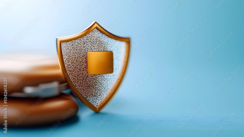 Aufkleber virtual private network cybersecurity shield protecting digital data and information
