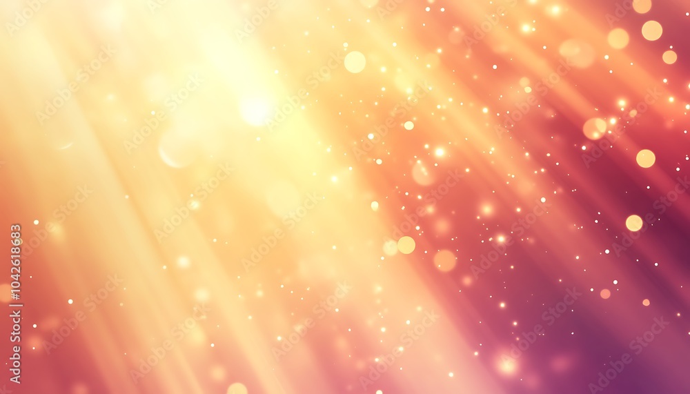 Aufkleber A vibrant burst of warm light rays and soft bokeh, creating an ethereal and atmospheric backdrop filled with golden tones.