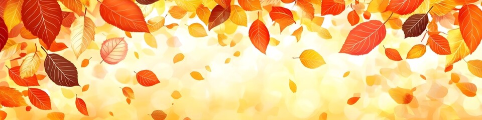 Autumn leaves, vector art, fall colors for kids