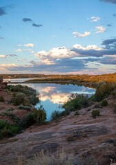 Blue lake cloud reflections Utah 