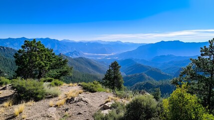 Scenic mountain overlook with a viewpoint featuring breathtaking views of valleys and peaks inviting reflection and tranquility