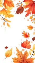 Autumn leaves, vector art, fall colors for kids