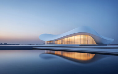 Minimalist modern art building space structure