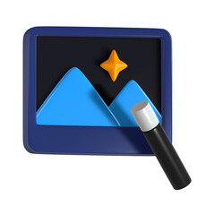 AI Image Generate 3D Icon Artificial Intelligence  Model with Transparent Background