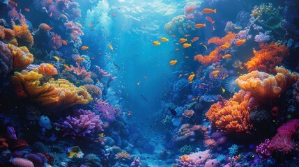 Vibrant Coral Reef Undersea Landscape