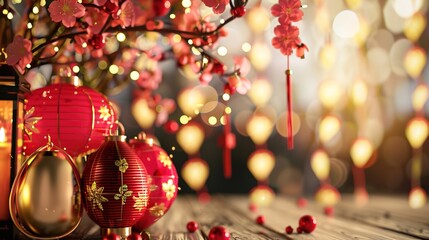 New Year decoration on the background - a festive and vibrant sight. This image showcases beautiful New Year decorations against an appealing background, bringing a sense of celebration and hope.