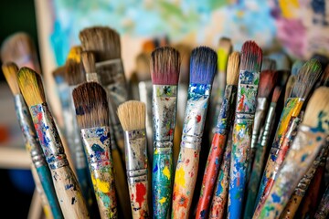 Fototapeta premium Colorful Paint Brushes for Artistic Expression