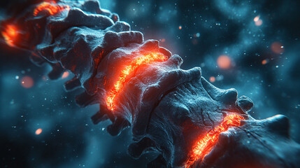3D-rendered illustration of the human spine, highlighting its anatomy, structure, and the importance of spinal health in human biology and overall well-being