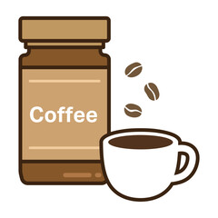 インスタントコーヒーとコーヒーカップ