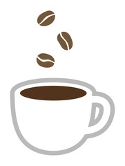 コーヒーカップとコーヒー豆