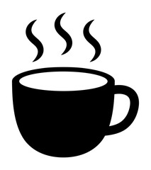 コーヒーカップと湯気のシルエットアイコン