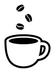 コーヒーカップとコーヒー豆のアイコン