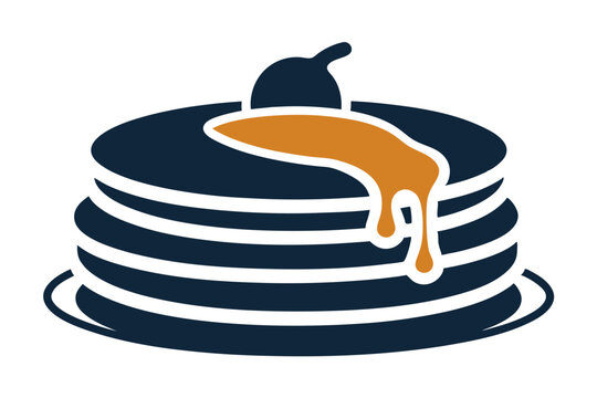 recommend clip art: Pancakes with Syrup | isolated vector silhouette illustration on white background