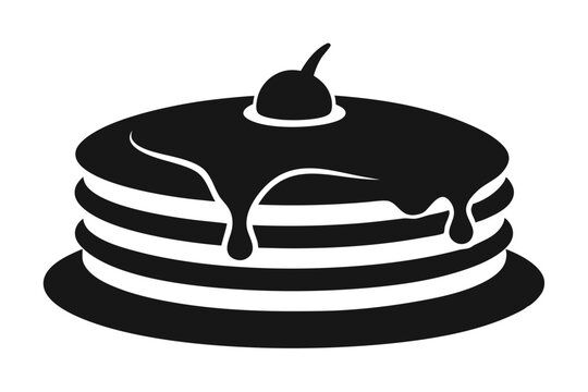 recommend clip art: Pancakes with Syrup | isolated vector silhouette illustration on white background