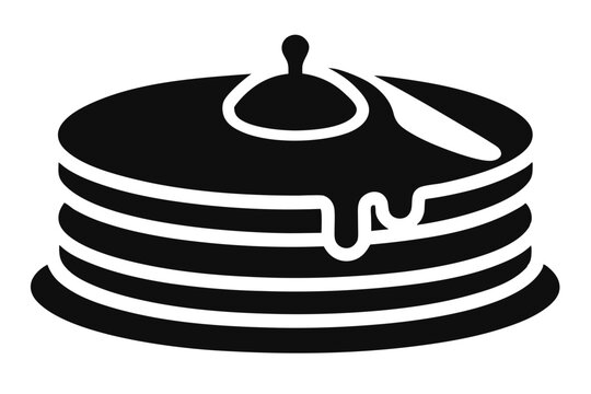 recommend clip art: Pancakes with Syrup | isolated vector silhouette illustration on white background