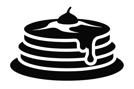 recommend clip art: Pancakes with Syrup | isolated vector silhouette illustration on white background