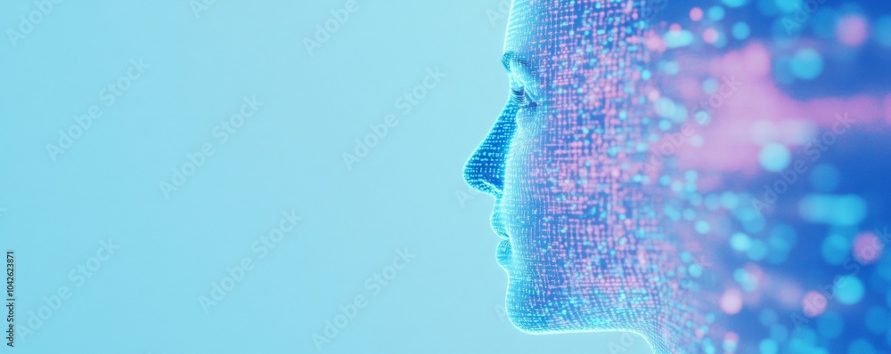 Aufkleber futuristic ai interface in high-tech environment showcasing digital innovation