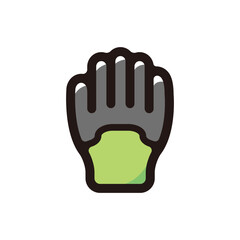 Safety glove outline icon for graphic design, apps and websites