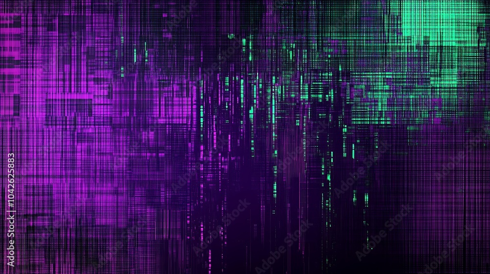 Leinwandbilder A vibrant abstract image featuring streaks of purple and green that creates a dynamic and textured visual effect.