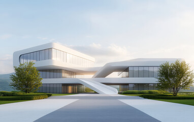 Minimalist modern architecture and spatial structure