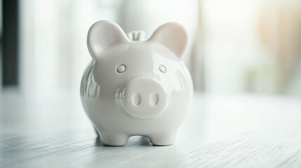 Creative Piggy Bank on Light Background