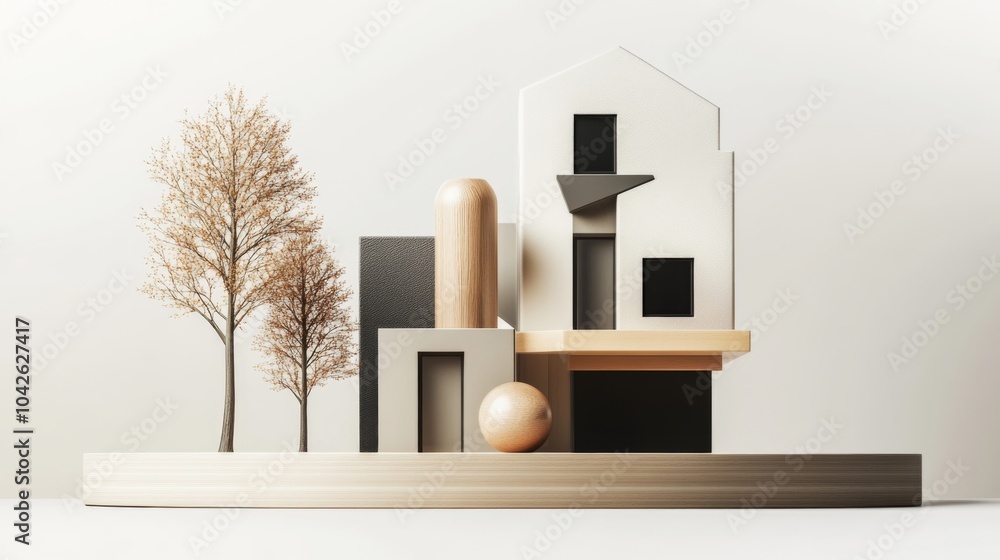 Poster dynamic 3d composition of abstract structures