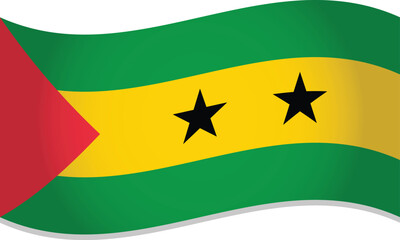 Sao Tome and Principe Flag 3D Vector