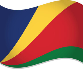 Seychelles Flag Waving in Air Vector