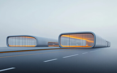 Minimalist modern art building space structure
