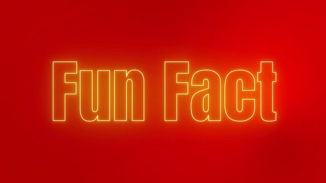 Fun fact text animation. Red background.