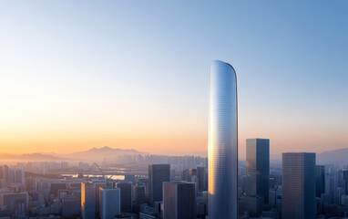 Fototapeta premium Architectural landscape of modern urban skyline