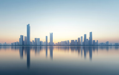 Fototapeta premium Architectural landscape of modern urban skyline