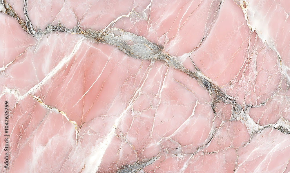 Poster a close-up of pink marble featuring elegant veining and smooth texture, perfect for design and aesth
