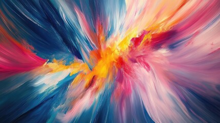 Obraz premium A dynamic abstract artwork with bold, colorful strokes and vibrant tones, exuding energy and boundless artistic creativity