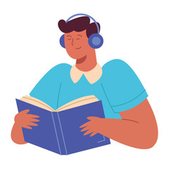 man character reading book