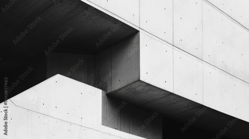 Poster modern architecture with clean lines and textures